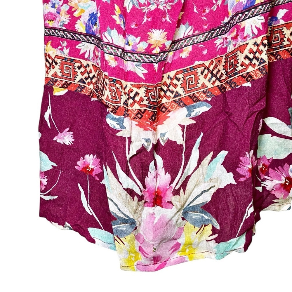 Vineet Bahl Vibrant Floral Sleeveless Blouse - Pink Multicolor - Picture 7 of 15